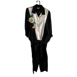Bonnie Blair Women’s Vintage Tracksuit 80s 90s Leisure Suit Outfit Black/White